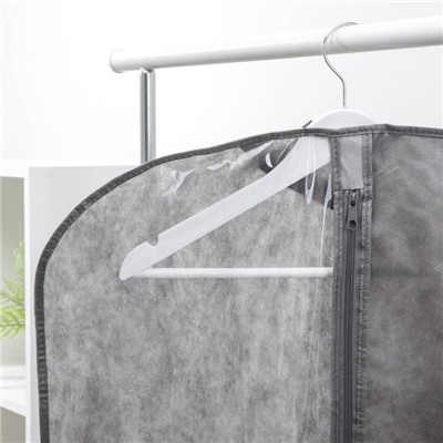 Чехол для одежды 60×100 см, спанбонд, цвет серый