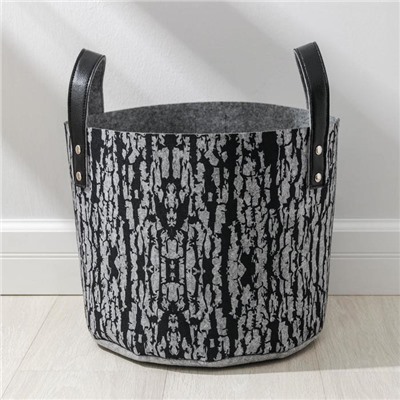 Корзина для хранения EcoPrint «Кора», 24 л, 34×34×29 см, цвет светло-серый