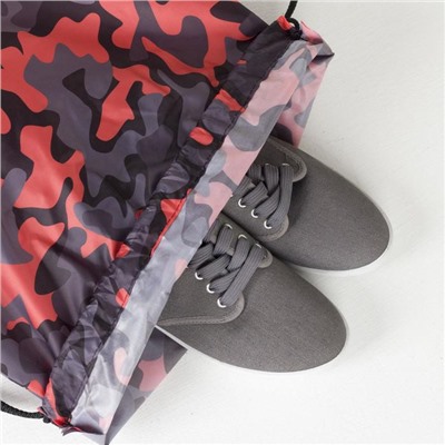 Мешок для обуви, отдел на шнурке, цвет розовый/серый