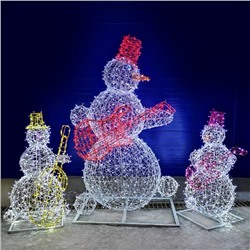 Светодиодная фигура «Снеговик-музыкант», 80 × 100 × 50 см, 40 Вт, 220 В