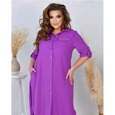 Платье туника Size plus Сингапур фиолетовая Um06