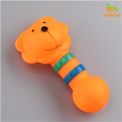 Игрушка пищащая "Зоопарк" для собак, 14 см, оранжевый лев
