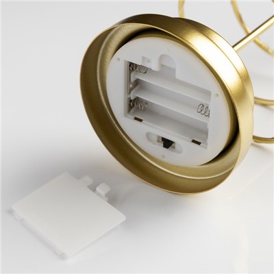 Светодиодная фигура «Ёлка золотистая» 12 × 25 × 12 см, металл, батарейки АААх3 (не в комплекте), свечение тёплое белое