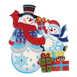 Плакат "Снеговички с подарками" 35х30 см