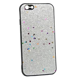 Чехол Case Rainbow на iPhone 6 (блестки и стразы-серебро) 3