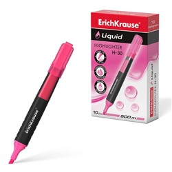 Маркер-текстовыделитель ErichKrause "Liquid H-30", розовый, жидкие чернила