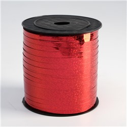Лента упаковочная голография, красный, 5 мм х 225 м