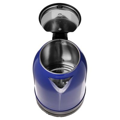 Чайник электрический "Матрёна" MA-005, металл, 2 л, 1500 Вт, сине-чёрный с рисунком "Гжель"