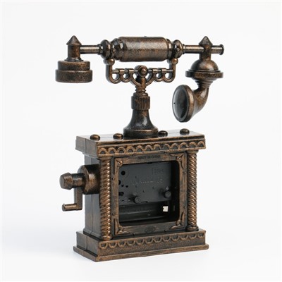 Будильник "Ретро телефон", дискретный ход, АА, 16 x 5 x 19 см, коричневый