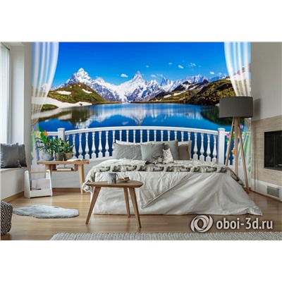 3D Фотообои  «Вид с балкона террасы на горы»