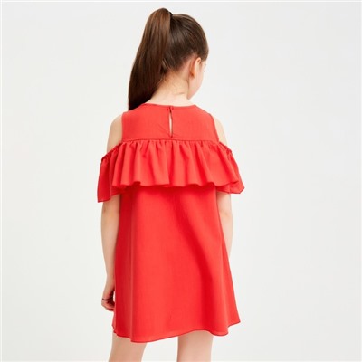 Платье для девочки MINAKU: Cotton Collection цвет терракот, рост 116