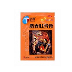 Пластырь тигровый уcиленный (противовоспалительный) Shexiang Zhuanggu Gao Tianhe 5 шт.7х10