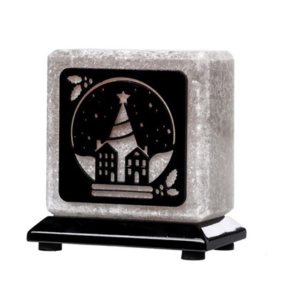 Соляной светильник "Снежный город" E14 15Вт диммер бел. соль 1,5-1,7 кг 12х7х13 см