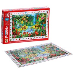 Пазл «Яркие джунгли», с развивающей игрой, 60 элементов