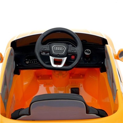 Электромобиль Audi Q8, EVA колеса, кожаное сидение, цвет оранжевый
