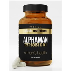 Средство для повышения тестостерона Alphaman Test-Boost 12 in 1 aTech Nutrition Premium 60 капс.