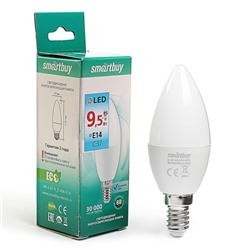 Лампа светодиодная Smartbuy, C37, Е14, 9.5 Вт, 4000 К, дневной белый свет