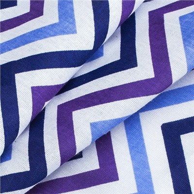 Ткань на отрез бязь плательная 150 см 7778/2 Зигзаг цвет фиолетовый