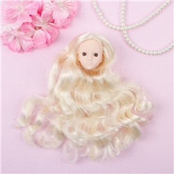 Голова для изготовления куклы, волосы «Кудри» блондинка, цвет глаз: карий