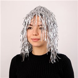 Карнавальный парик "Дождь" 35 см, цвет серебро