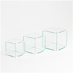 Комплект аквариумов «Матрёшка», куб, белый угол, 16, 27, 43 л