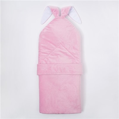 Конверт-одеяло Крошка Я "Зайчишка", розовый, рост 50-62см