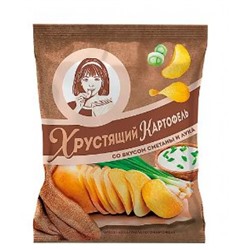 «Хрустящий картофель», чипсы со вкусом сметаны и лука,произведены из свежего картофеля, 160 гр. KDV