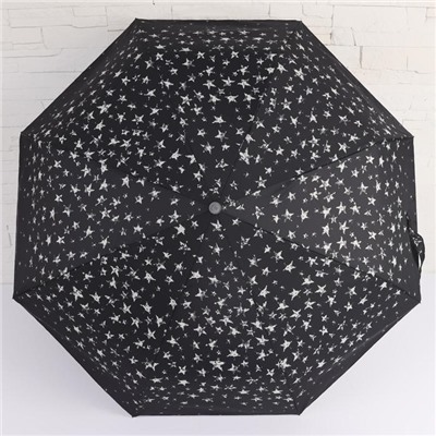 Зонт автоматический «Stars», ветроустойчивый, 3 сложения, 8 спиц, R = 47 см, цвет МИКС