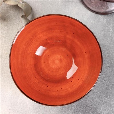 Салатник «Сапфир», 14×14×4,5 см, цвет оранжевый