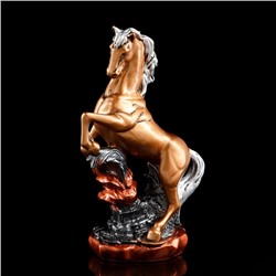 Статуэтка "Конь на дыбах", бронзовый цвет, гипс, 38 см, микс