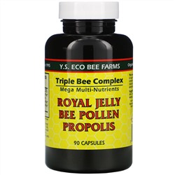 Y.S. Eco Bee Farms, Маточное молочко, пчелиная пыльца, прополис, 90 капсул