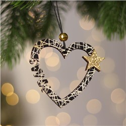 Новогодняя подвеска «Сердце со звездой» 8×18 см