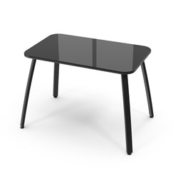 Обеденный стол Stalker, 1030 × 640 × 720 мм, ножки чёрные F2, стекло чёрное