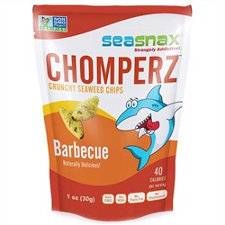 SeaSnax, Chomperz, хрустящие чипсы из морских водорослей, со вкусом барбекю, 1 унция (30 г)