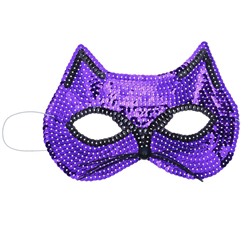 Карнавальная маска «Кошечка», с пайетками, цвет фиолетовый