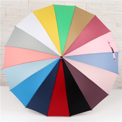 Зонт - трость автоматический «Радуга», 16 спиц, R = 52 см, разноцветный