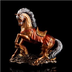Статуэтка "Конь на дыбах", цвет бронзовый, покрытие лак, гипс, 34х18х36 см, микс