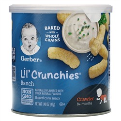Gerber, Lil' Crunchies, для малышей от 8 месяцев, палочки со вкусом соуса ранч, 42 г (1,48 унции)