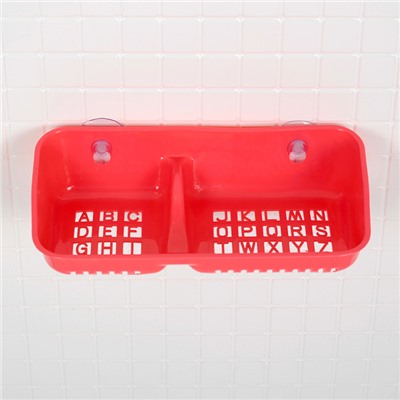 Полка для ванной с мыльницей «Алфавит», 20×9,5×4 см, цвет МИКС