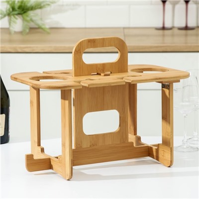 Столик-поднос для вина, 42,5×25,5×32 см, бамбук