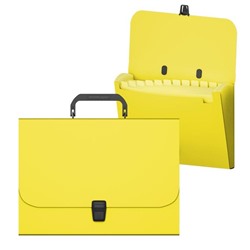 Папка-портфель 12 отделений ErichKrause "Matt Neon", A4, 335 х 230 х 35 мм, 700 мкм, желтая