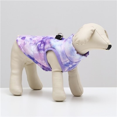 Куртка для собак на молнии "Аметист", размер XS,  сиреневая (ДС 21, ОШ 22, ОГ 30 см)