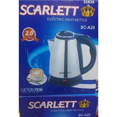 Чайник 2 литра Scarlett SC20A, серебристый 2000вт