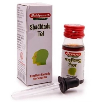 Шадбинду Тайл Байдьянат (капли для носа при головных болях и болезнях уха-горла-носа) Shadbindu Tel Baidyanath 50 мл.