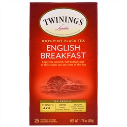 Twinings, Чай "Английский завтрак", 25 пакетиков, 50 г (1.76 oz)
