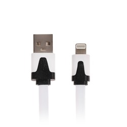 Кабель CODE, Lightning - USB,  1 А, 1 м, плоский, белый