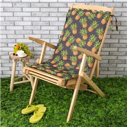 Подушка на уличное кресло «Этель» Ананасы, 50×100+2 см, репс с пропиткой ВМГО, 100% хлопок