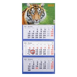 Календарь квартальный, трио "Символ года - 3" 2022 год, 31 х 69 см