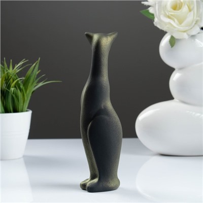 Фигура "Кошка Багира" наклоненная подпал черная/золото 5 × 5 × 20 см 008