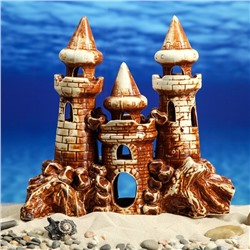 Декорации для аквариума "Замок с двумя башнями" микс